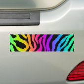 Corey Tiger 80s Regenboog Tijger Strepen Bumpersticker (Op auto)