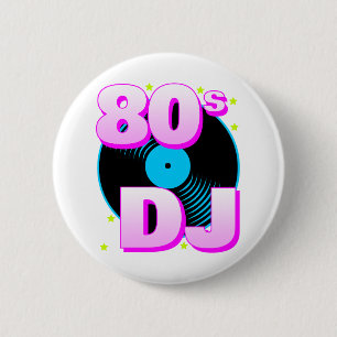 Corey Tiger 80s Retro  80s DJ Pin Ronde Button 5,7 Cm