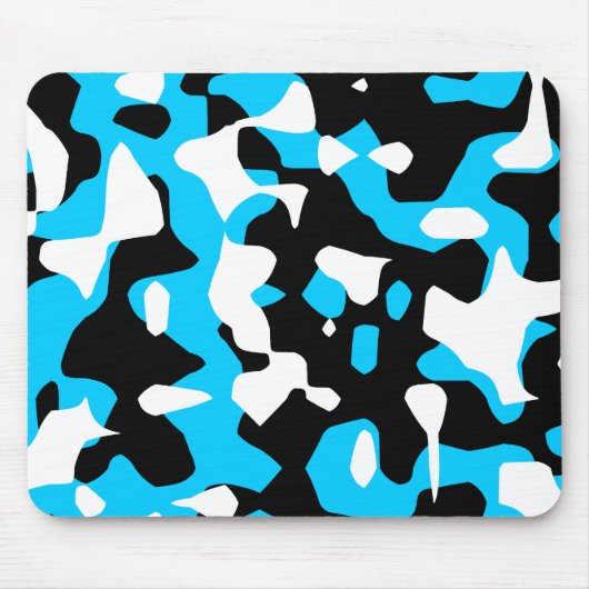 Corey Tiger 80s Retro Blauwe Camouflage (Camo) Muismat (Voorkant)