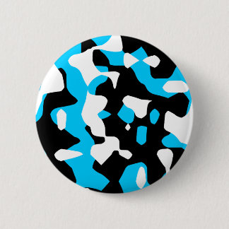 Corey Tiger 80s Retro Blauwe Camouflage (Camo) Ronde Button 5,7 Cm
