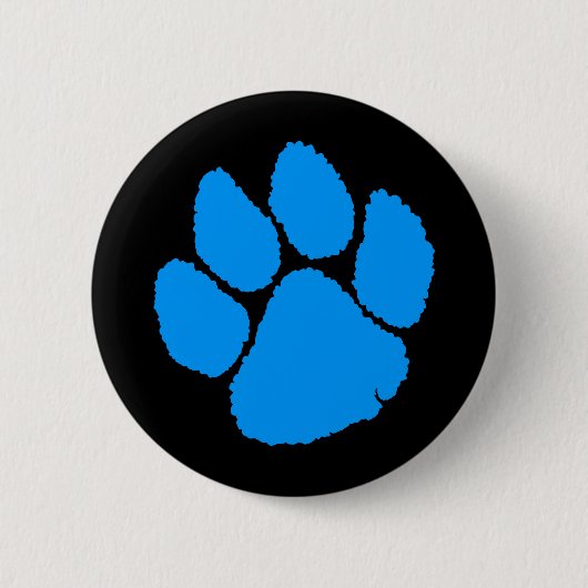 COREY TIGER '80s RETRO BLAUWE TIGERKLauw Ronde Button 5,7 Cm (Voorkant)