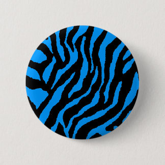 COREY TIGER 80S RETRO BLAUWE TIJGERSTREPEN RONDE BUTTON 5,7 CM