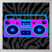 Corey Tiger 80s Retro Boombox Radio Poster (Voorkant)