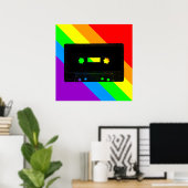 Corey Tiger 80s Retro Cassettebandje Rainbow Poster (Thuiskantoor)
