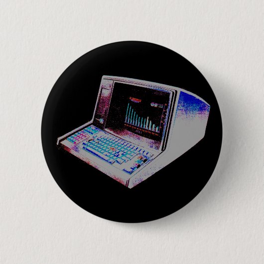 Corey Tiger 80S Retro  Computer Ronde Button 5,7 Cm (Voorkant)
