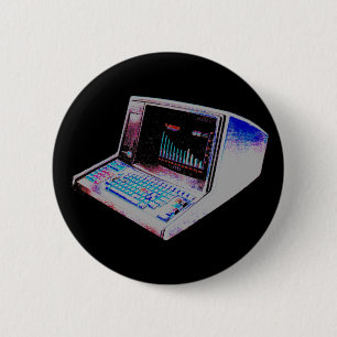 Corey Tiger 80S Retro  Computer Ronde Button 5,7 Cm