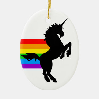 Corey Tiger 80s Retro Eenhoorn Regenboog Keramisch Ornament