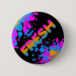 COREY TIGER 80s RETRO FRESH PAINT SPLATTER Ronde Button 5,7 Cm