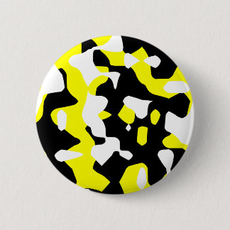 Corey Tiger 80s Retro Geel Camouflage (Camo) Ronde Button 5,7 Cm