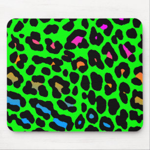 Corey Tiger 80s Retro Green Leopard Print Mousepad Muismat