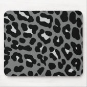 Corey Tiger 80s Retro Grey Leopard Print Mousepad Muismat (Voorkant)
