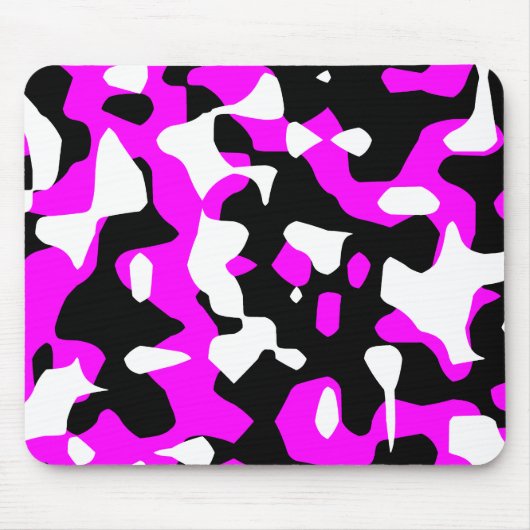 Corey Tiger 80s Retro Heet Roze Camouflage (Camo) Muismat (Voorkant)