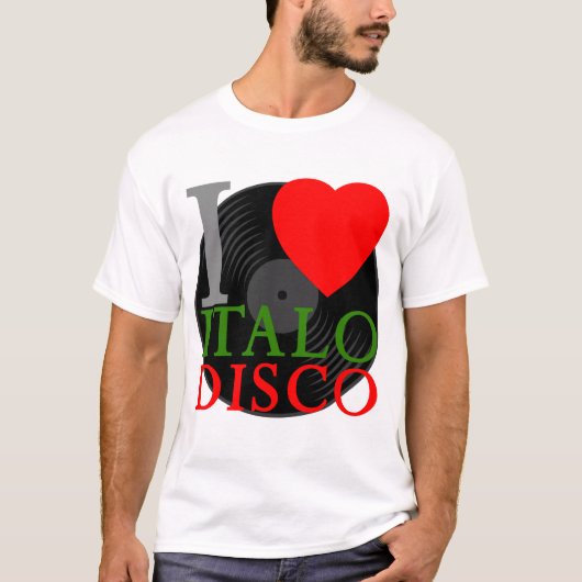 Corey Tiger 80s Retro I Love Italo Disco T-shirt (Voorkant)