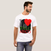 Corey Tiger 80s Retro I Love Italo Disco T-shirt (Voorkant volledig)