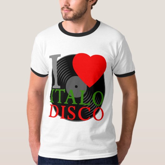 Corey Tiger 80s Retro I Love Italo Disco T-Shirt (Voorkant)
