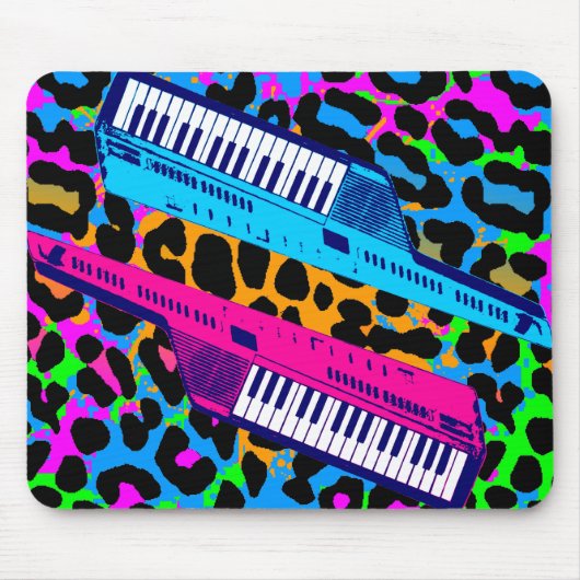 Corey Tiger 80s Retro Keytar  Mousepad Muismat (Voorkant)