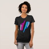 Corey Tiger 80's Retro Keytar Pink & Blue T-shirt (Voorkant volledig)