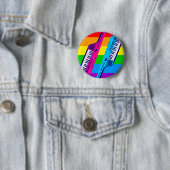 Corey Tiger 80's Retro Keytar Rainbow Ronde Button 5,7 Cm (In situ)
