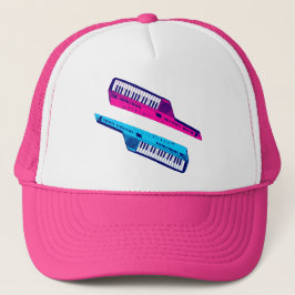 Corey Tiger 80's Retro Keytar Roze & Blauw Trucker Pet