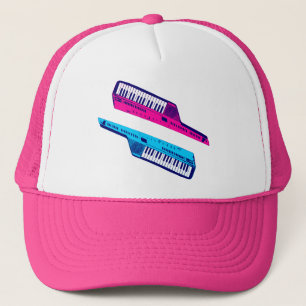 Corey Tiger 80's Retro Keytar Roze & Blauw Trucker Pet