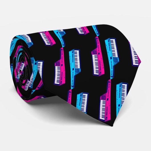 Corey Tiger 80's Retro Keytar Stropdas (Opgerold)