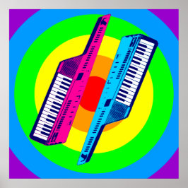 Corey Tiger 80s Retro Keytar Synth Poster