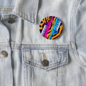 Corey Tiger 80's Retro Keytar Tijgerprint Ronde Button 5,7 Cm (In situ)