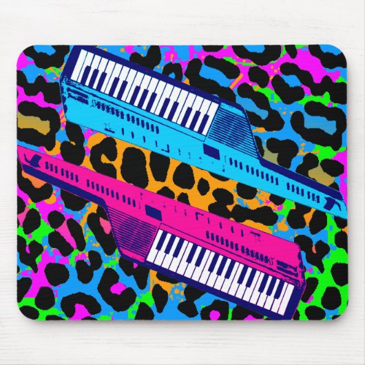 Corey Tiger 80s Retro Keytar Vintage Muismat (Voorkant)