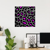 Corey Tiger 80s Retro Leopard Pattern Poster (Thuiskantoor)
