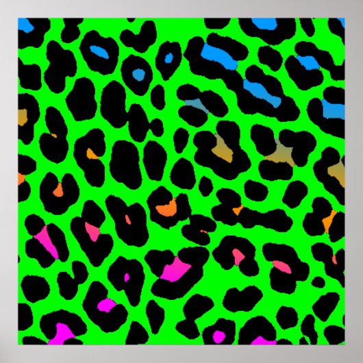 Corey Tiger 80s Retro Leopard Pattern Poster (Voorkant)