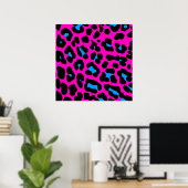 Corey Tiger 80s Retro Leopard Pattern Poster (Thuiskantoor)