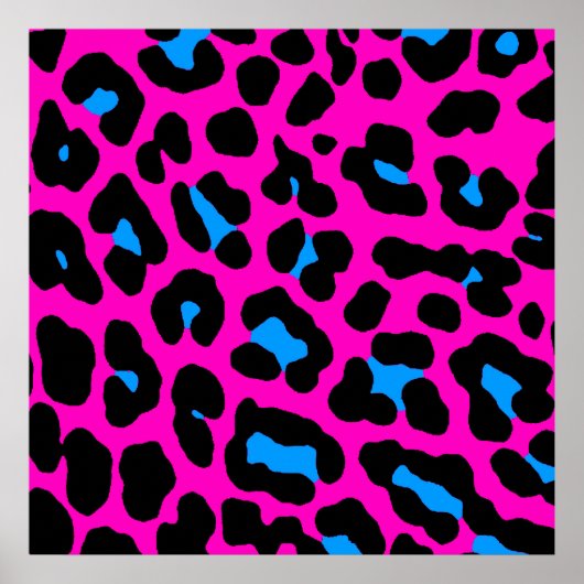 Corey Tiger 80s Retro Leopard Pattern Poster (Voorkant)