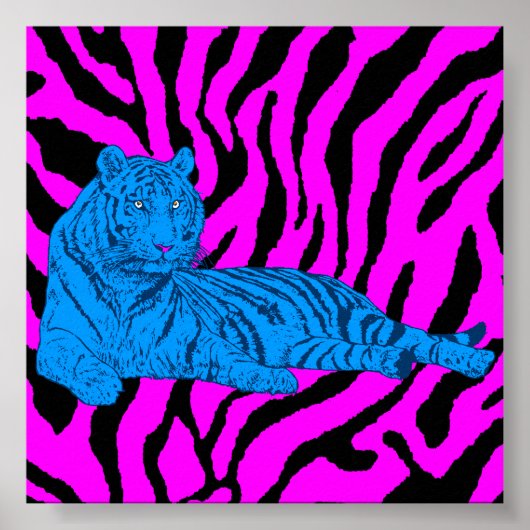 Corey Tiger 80s Retro Lounge Tiger Poster (Voorkant)