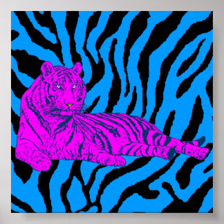 Corey Tiger 80s Retro Lounge Tijger Poster