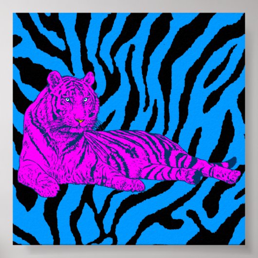 Corey Tiger 80s Retro Lounge Tijger Poster (Voorkant)