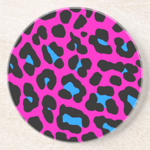 Corey Tiger 80s Retro Luipaard Vlekken Patroon Zandsteen Onderzetter