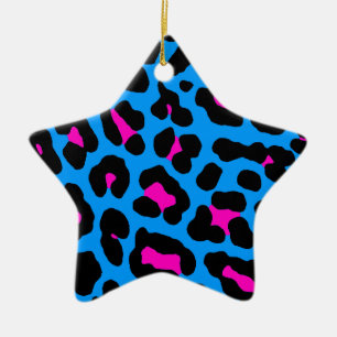 Corey Tiger 80s Retro Luipaardprint Sterornament Keramisch Ornament