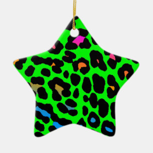 Corey Tiger 80s Retro Luipaardprint Sterornament Keramisch Ornament