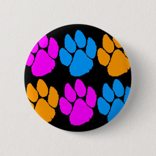COREY TIGER 80s RETRO MULTICOLOR TIGER CLAWS Ronde Button 5,7 Cm