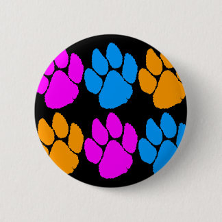 COREY TIGER 80S RETRO MULTICOLOR TIGER KLAUWEN RONDE BUTTON 5,7 CM