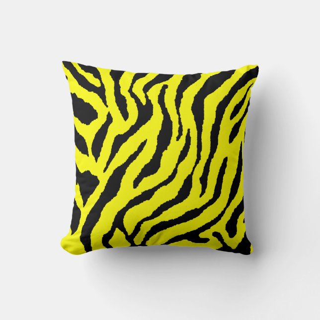 Corey Tiger 80s Retro Neon Dier Strepen Kussen (Voorkant)