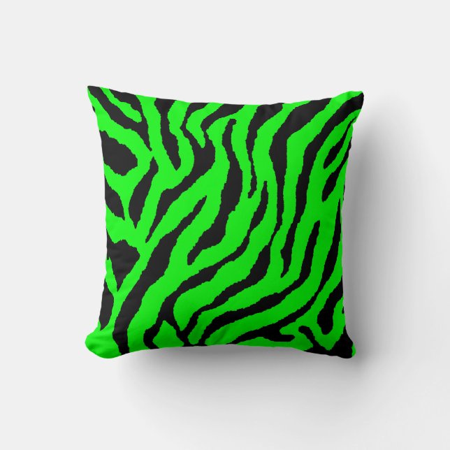 Corey Tiger 80s Retro Neon Dier Strepen Kussen (Voorkant)
