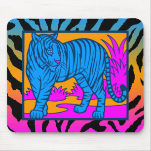 Corey Tiger 80s Retro Neon Jungle Tijger Muismat