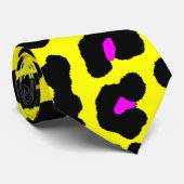 Corey Tiger 80s Retro Neon Leopard Print Stropdas (Opgerold)
