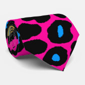 Corey Tiger 80s Retro Neon Leopard Print Stropdas (Opgerold)