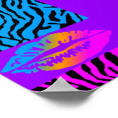Corey Tiger 80s Retro Neon Lips Tiger Stripes Poster (Hoek)