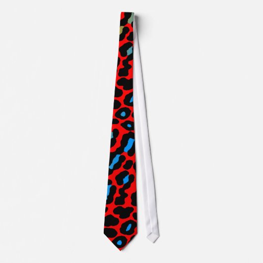 Corey Tiger 80s Retro Neon Luipaardprint Das (Voorkant)