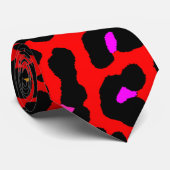 Corey Tiger 80s Retro Neon Luipaardprint Stropdas (Opgerold)