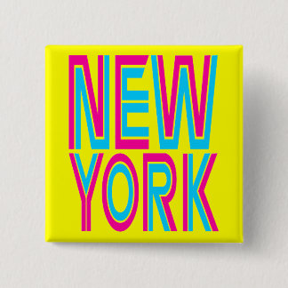 Corey Tiger 80s Retro New York Vierkante Button 5,1 Cm
