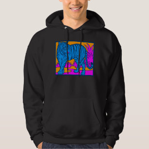 COREY TIGER '80S RETRO OERWOUD TIGER SCAPE BLAUW HOODIE